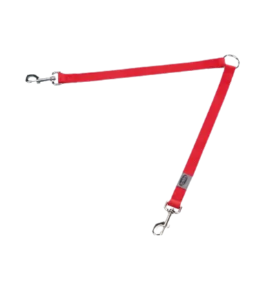 CORREA NYLON ROJO 2 PERROS 2,5 x 45 CM