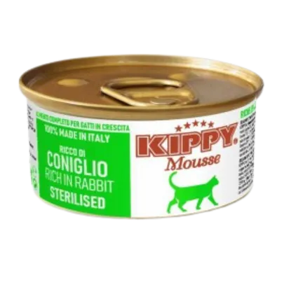 LATA KIPPY CAT MOUSSE STERILIZED CONEJO 85 GR